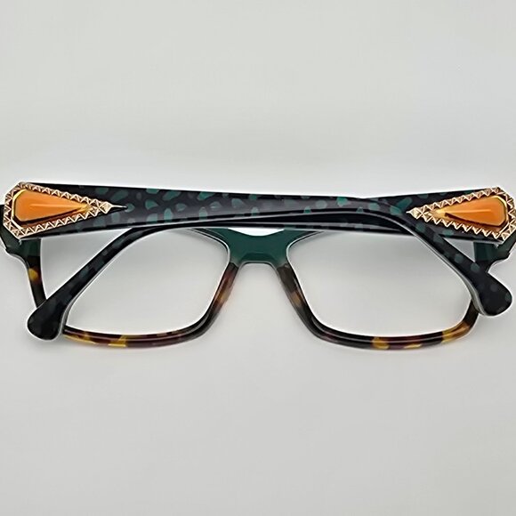 La Matta LM3144 Col. 3 Green Tortoise Eyeglasses Frame w/ Case Italy 53-16-135 - Picture 10 of 16